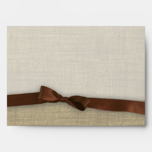 Enveloppe Ruban et Burlap Brown