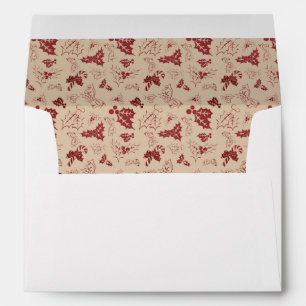 Enveloppe Rubans de Noël Canneberges et Feuilles