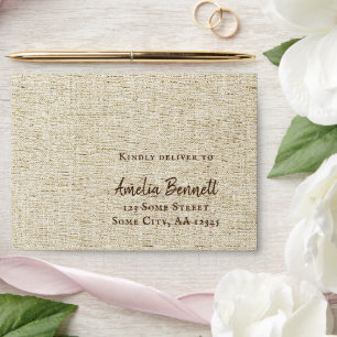 Enveloppe Russe Beige Script A7 Retour Adresse Mariage