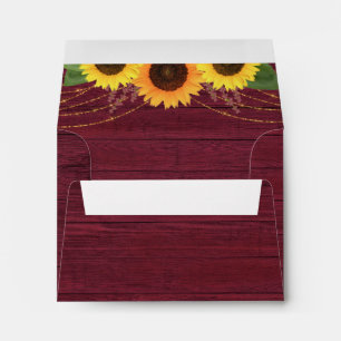 Enveloppe Russe Bourgogne Sunflower RSVP Adresse de retour