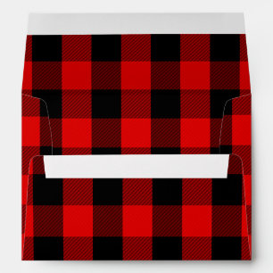 Enveloppe Russe Buffalo Check Lumberjack Plaid Red 5X7