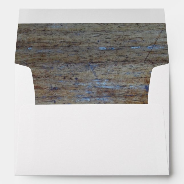 Enveloppe Russe Country Wood Barn Mariage 5X7 (Dos (Bas))