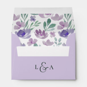 Enveloppe Russe Floral Eucalyptus violet Mariage