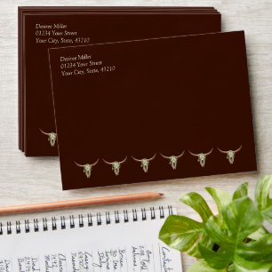 Enveloppe Russe Mariage Ouest Brown Pays Taureau