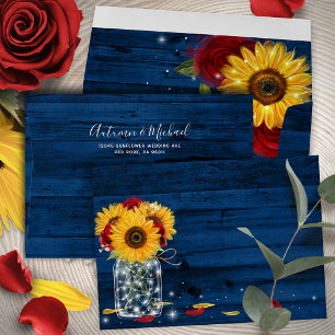 Enveloppe Russe Marine Bleu Bois Tournesol Rouge Rose Mariag