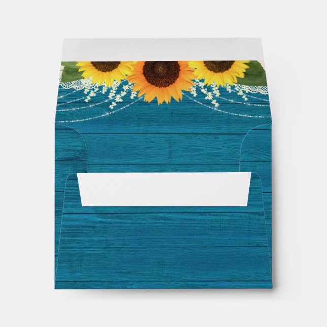 Enveloppe Russe Turquoise Tournesol RSVP Adresse de retour (Dos (Bas))