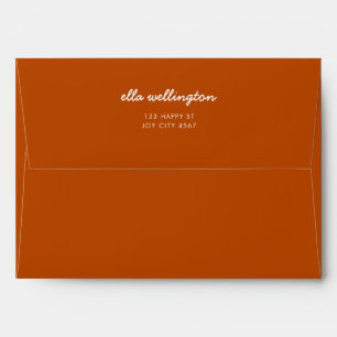 Enveloppe Rust Orange Modern Minimal Script Retourner l'adre