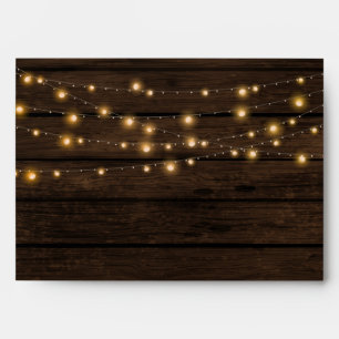 Enveloppe Rustic Barn Wood String illumine les invitations d