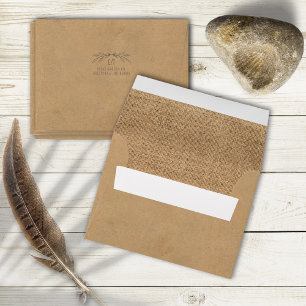 Enveloppe Rustic Boho Burlap Mariage ID1109