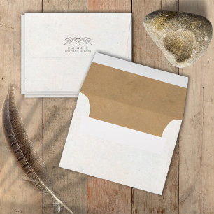 Enveloppe Rustic Boho Ivory Kraft Mariage papier ID1109