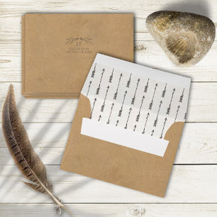 Enveloppe Rustic Boho Mariage Arrow Motif ID1109