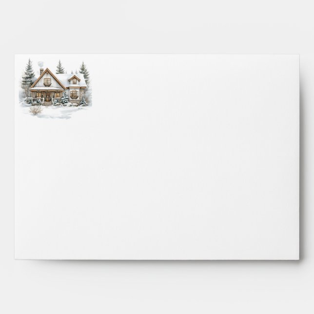 Enveloppe Rustic Christmas Nouveau Accueil Adresse de retour (Devant)