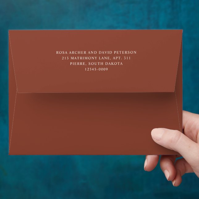 Enveloppe Rustic Copper Editorial Modern Wedding (Hand)