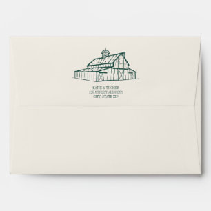Enveloppe Rustic Emerald Barn Mariage de la ferme automnale