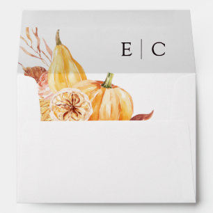 Enveloppe Rustic Fall Gold Floral Citrouille Mariage 5x7