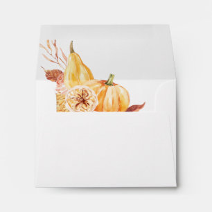 Enveloppe Rustic Fall Gold Floral Citrouille Wedding RSVP