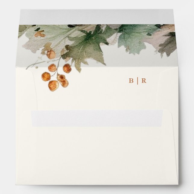 Enveloppe Rustic Fall Greenery Feuille Foliage Mariage (Dos (Bas))