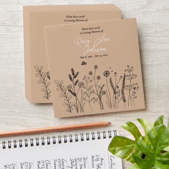 Enveloppe Rustic Floral Memorial Seed Envelope (Stacked)