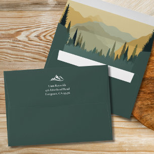 Enveloppe Rustic Forest Green Linked Bachelor Week-end