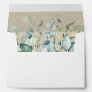 Enveloppe Rustic Gold Green Mariage Adresse pré-imprimée 5x7