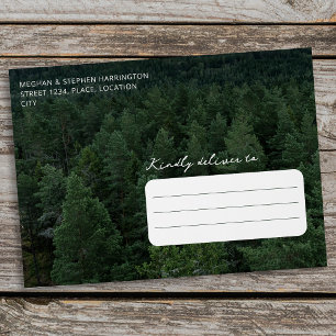Enveloppe Rustic Green Forest Photo Custom Woodland Mariage