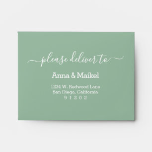 Enveloppe Rustic Greenery avec Mariage d'adresse de retour