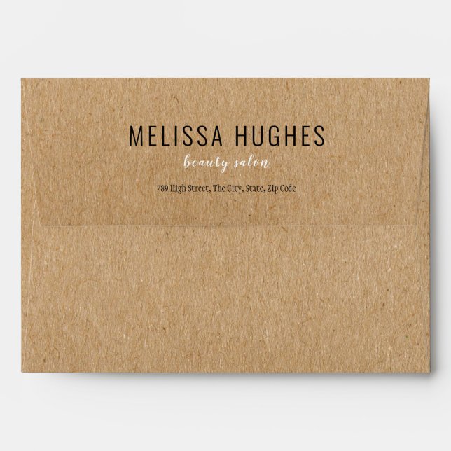 Enveloppe Rustic Kraft Business Company Adresse de retour (Dos (Haut rabat))