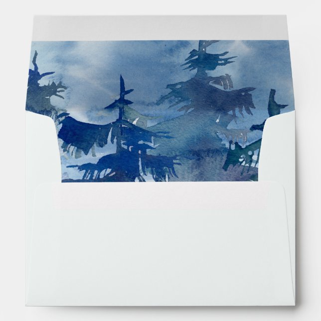 Enveloppe Rustic Mountain Forest A7 Adresse de retour (Dos (Bas))