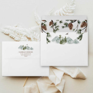 Enveloppe Rustic Mountains Boy Baby shower