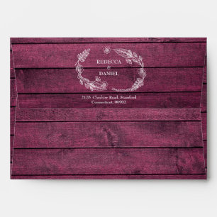 Enveloppe Rustic Red Wood String Lights Adresse de retour