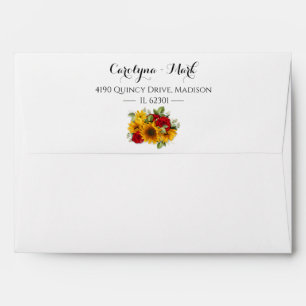 Enveloppe Rustic Sunflower & Roses