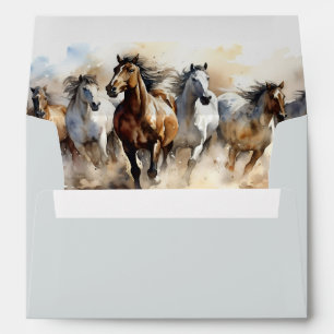 Enveloppe Rustic Wild Horses Ranch Mariage photo équestre