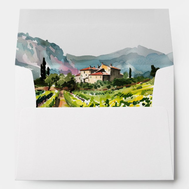 Enveloppe Rustic Winery Mariage paysage (Dos (Bas))