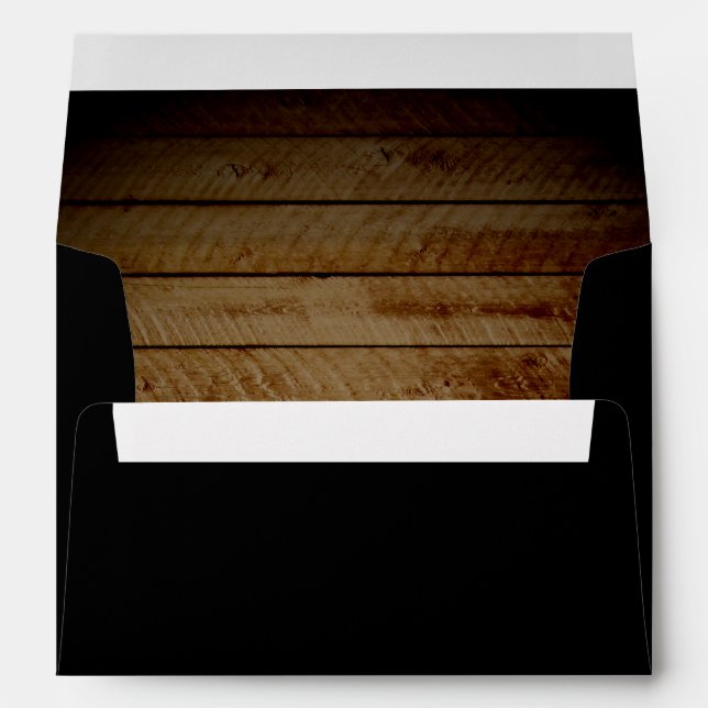 Enveloppe Rustic Wood 5x7 Invitation Card (Dos (Bas))