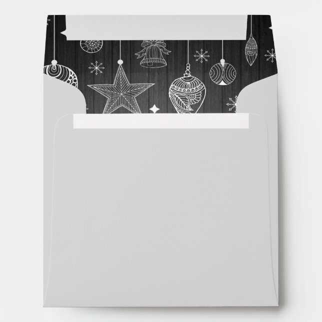 Enveloppe Rustic Wood Christmas avec adresse de retour (Dos (Bas))