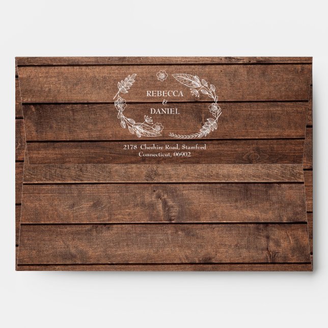 Enveloppe Rustic Wood String Lights Adresse de retour (Dos (Haut rabat))