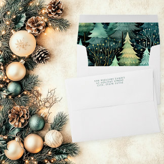 Enveloppe Rustic Woodland Christmas Linked Adresse de retour