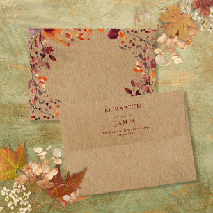 Enveloppe Rustique Automne Automne Floral Retour Adresse Env