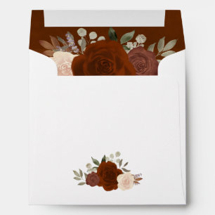 Enveloppe Rustique Boho Automne Floral Carré Mariage