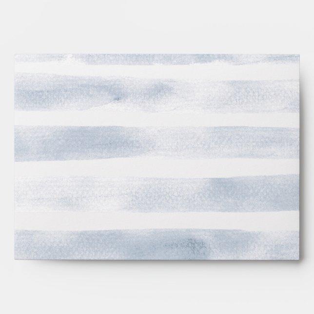 Enveloppe Rustique Boho blanc aquarelle rayures texture (Devant)