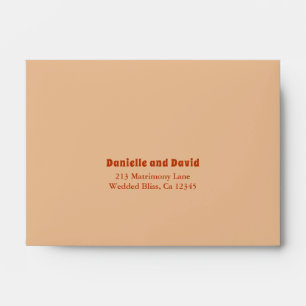 Enveloppe Rustique Burnt Orange moderne Mariage RSVP
