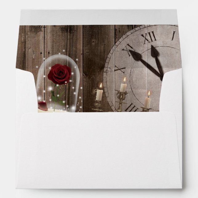 Enveloppe Rustique conte de Fairytale Princess Barn Mariage  (Dos (Bas))