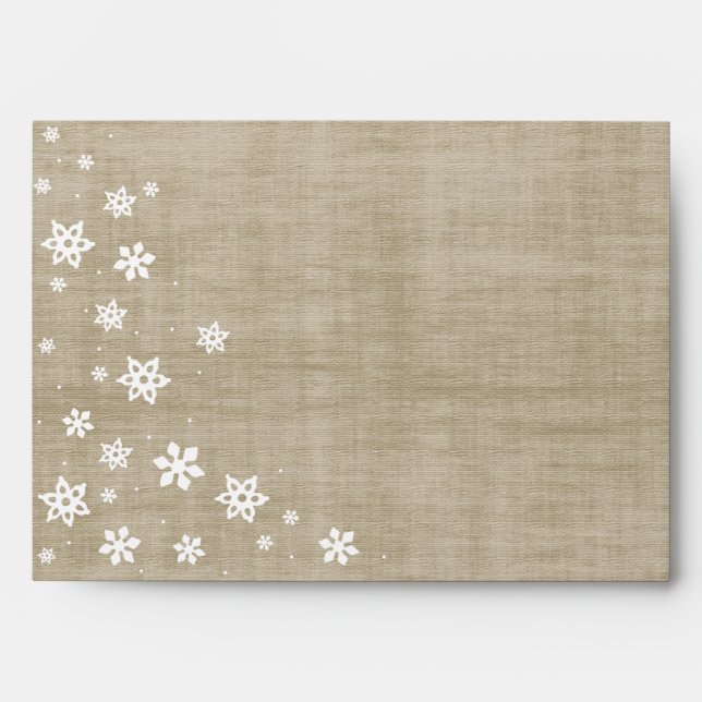 Enveloppe rustique de vacances de flocon de neige (Devant)