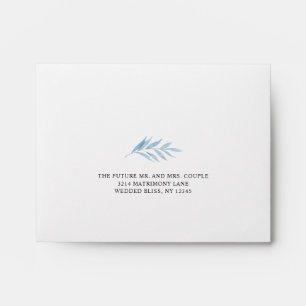 Enveloppe Rustique Dusty Bleu Botanique Élégant Mariage RSVP