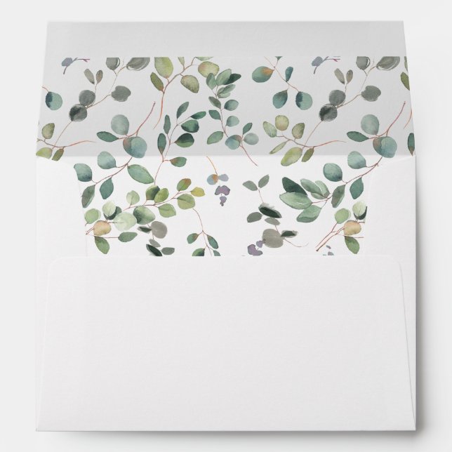 Enveloppe Rustique Eucalyptus Greenery Duo 1 (Dos (Bas))