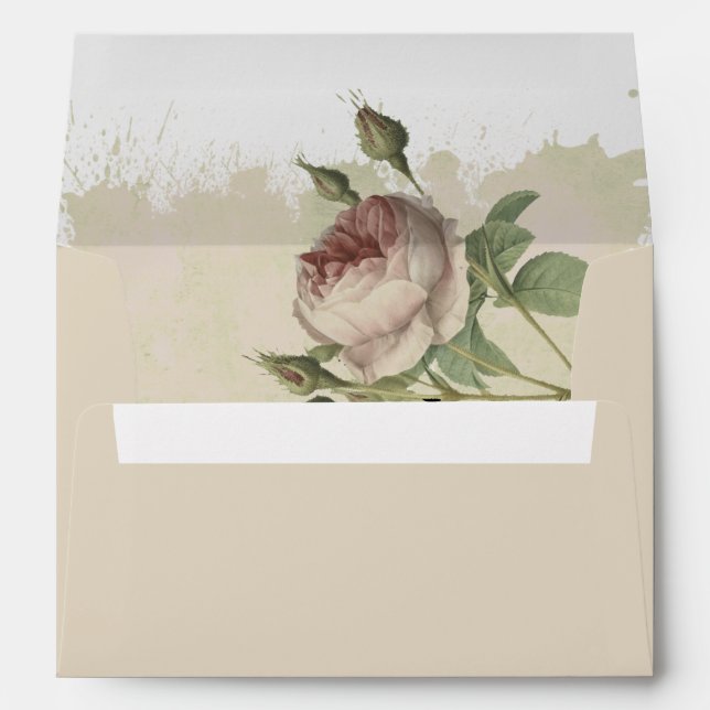 Enveloppe Rustique Floral Bourgogne Marsala Moderne Minimali (Dos (Bas))