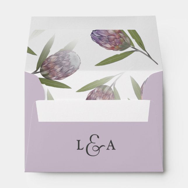 Enveloppe Rustique Floral Lilac Purple Mariage (Dos (Bas))