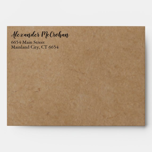 Enveloppe Rustique Kraft Adresse de retour de papier (Devant)