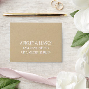 Enveloppe Rustique Kraft et Mariage de dentelle blanche