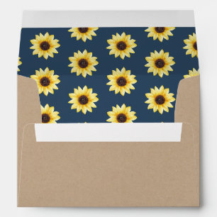 Enveloppe Rustique Kraft et tournesol